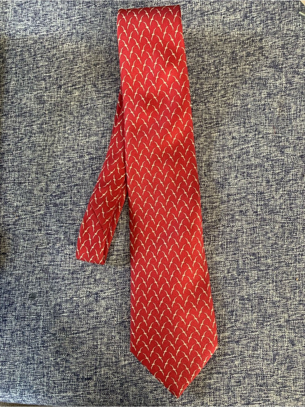 South Beach Ties Red Seagull Nautical Sea Pattern